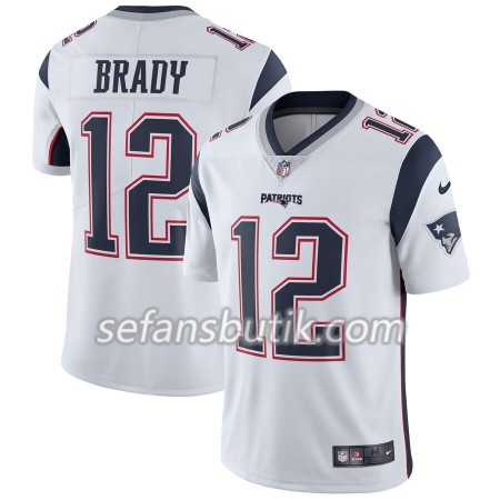 New England Patriots Tröjor Tom Brady 12 Nike Vit - Herr